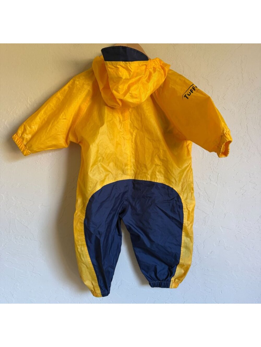 Tuffo Yellow Rainsuit Playsuit 12MO Hooded - Picture 2 of 6